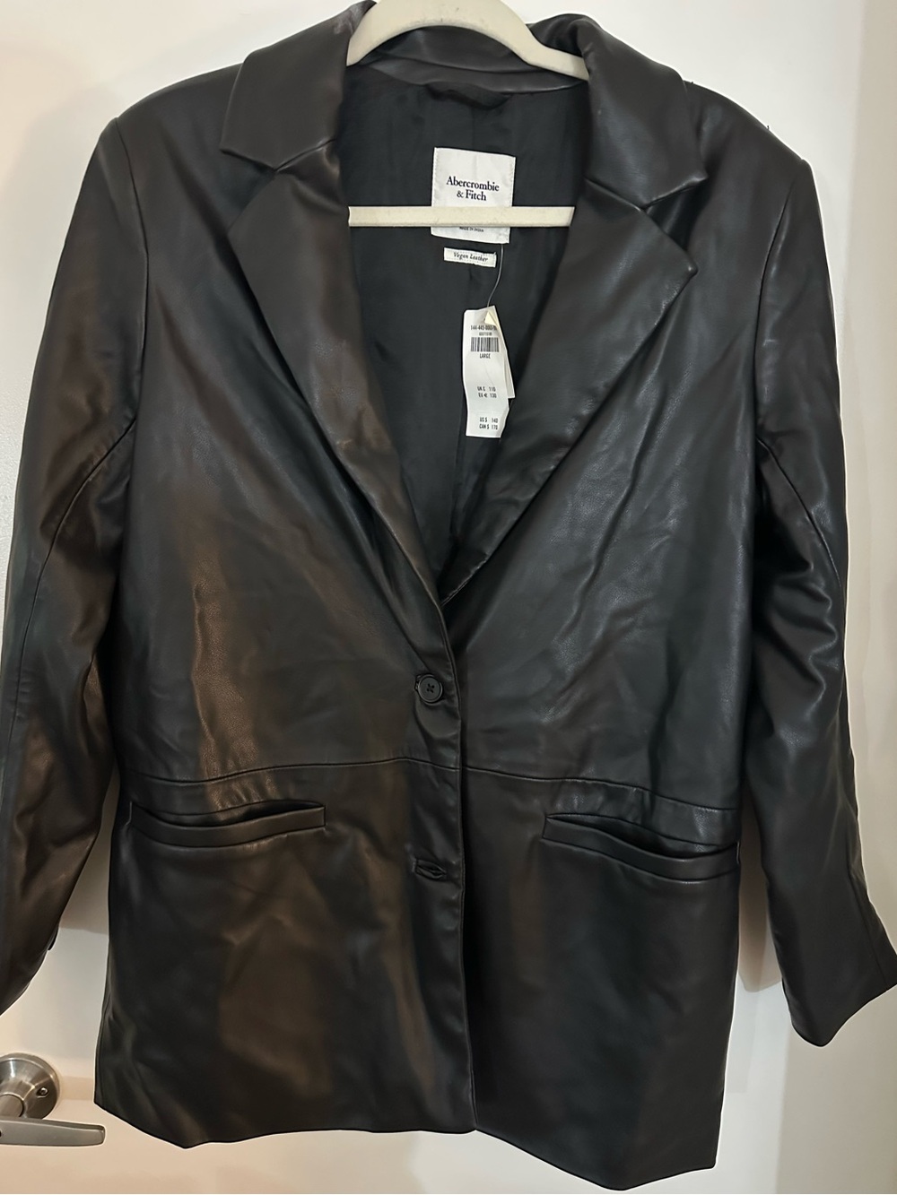 Abercrombie & Fitch Black Faux Leather Blazer Jacket